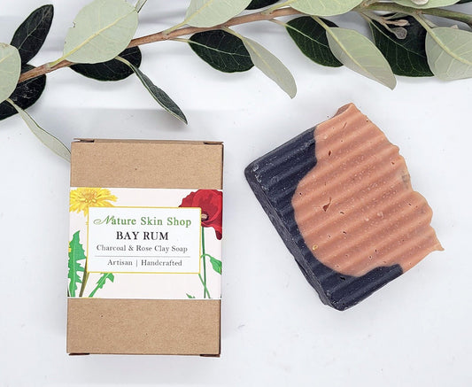 Bay Rum Activated Charcoal And Rose Clay Healing Bar, Natural Cold Process-0