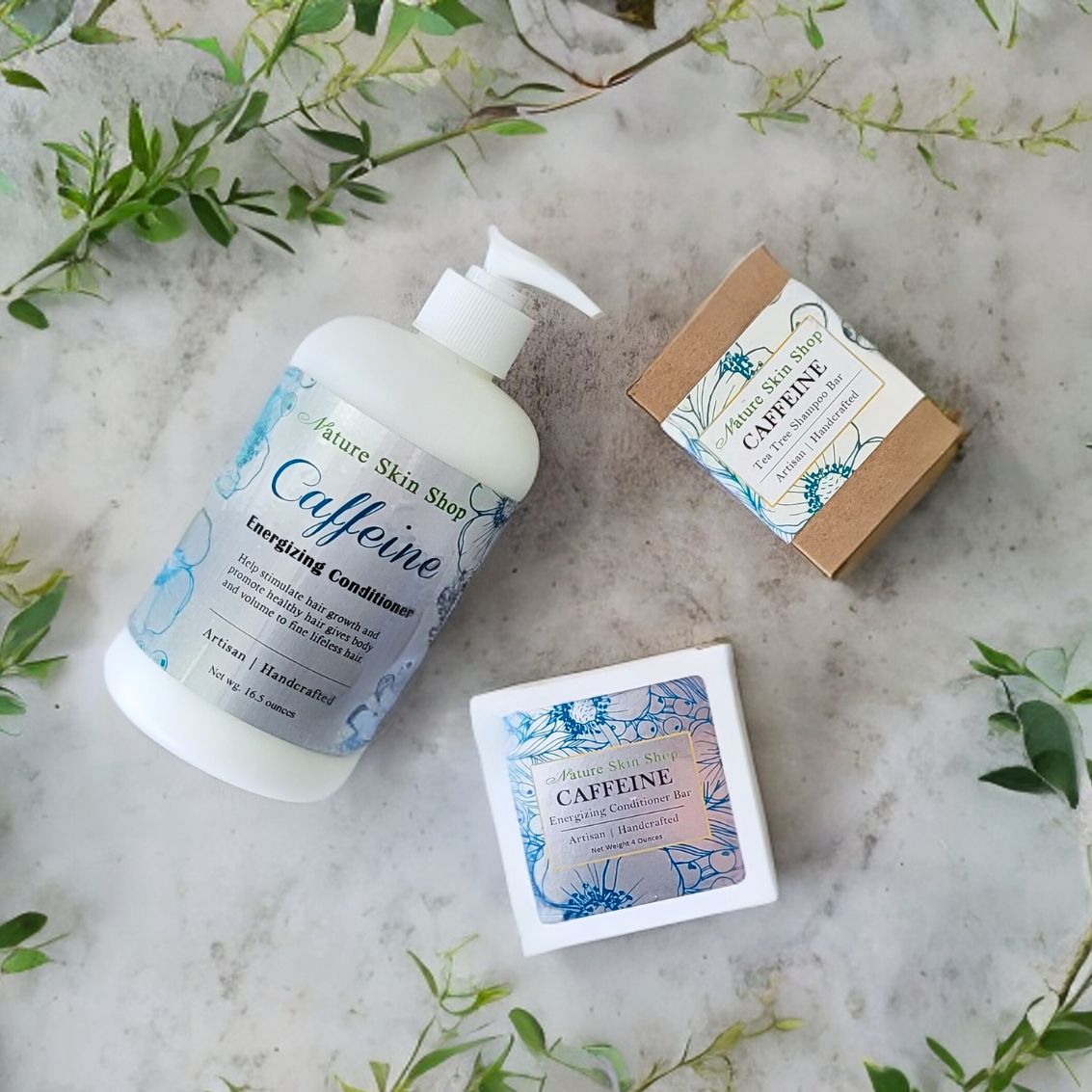 Caffeine and Tea Tree Oil Shampoo Bar and Stimulating Conditioner Combo-2