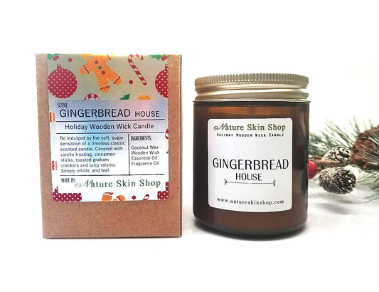 Gingerbread House Wood Wick Soy Candle-0