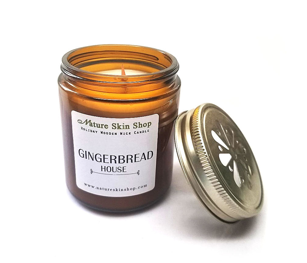 Gingerbread House Wood Wick Soy Candle-1