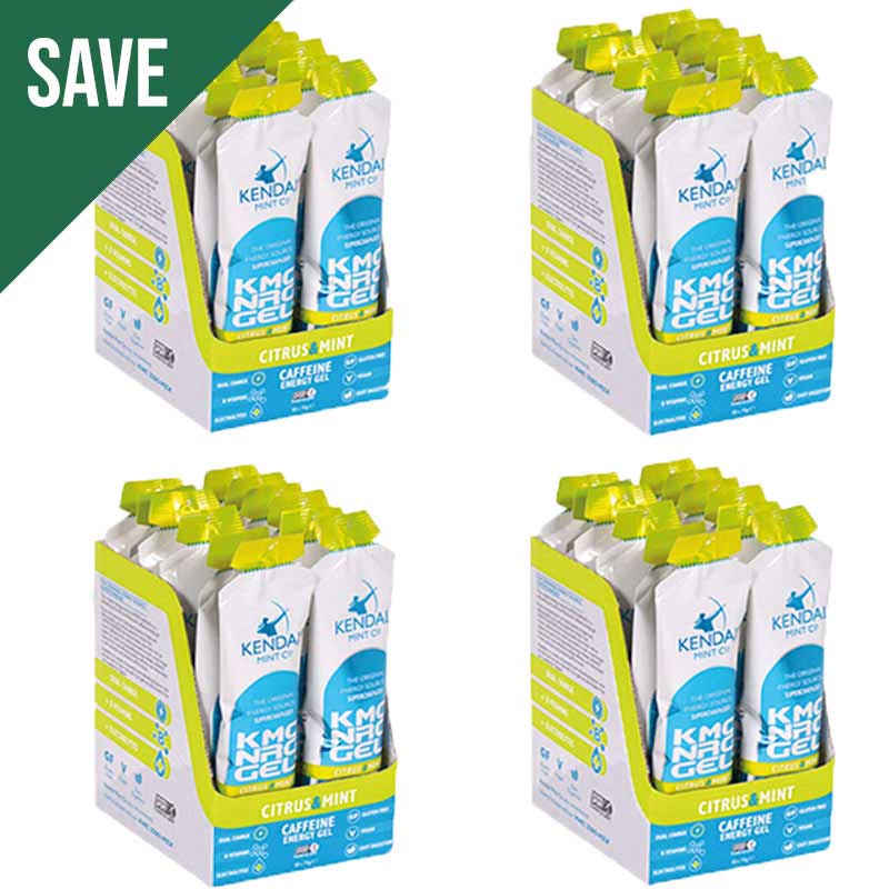 KMC NRG GEL+ Citrus & Mint Caffeine Flavour Bundle L (48x70g Gels)-2